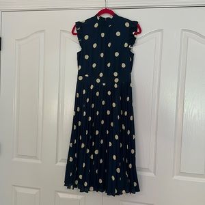 Ann Taylor Dot Ruffle Sleeve Flare Dress
